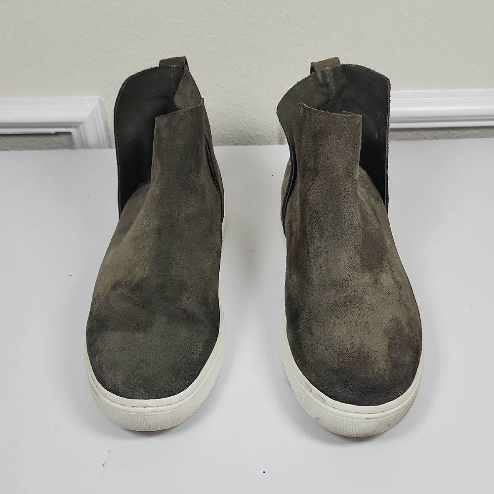 Birdies Falcon Water Resistant Women Winter Green Suede Ankle Bootie Size 7 - Picture 2 of 8